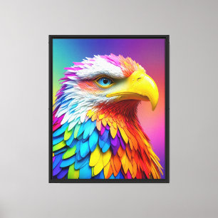 Impressão Em Tela Arco-Íris - Águia-Válida Colorido-65456