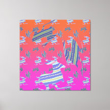 Arco-Íris Azul Canguru - Tela Esticada