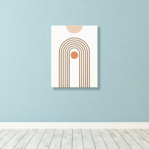 Impressão Em Tela Arco-íris e Sol, Arte Geométrica Abstrata Boho