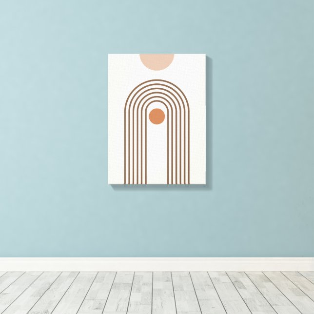 Impressão Em Tela Arco-íris e Sol, Arte Geométrica Abstrata Boho (Insitu(piso de madeira))