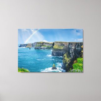Impressão Em Tela Arco-íris em Cliff's of Moher Landscape