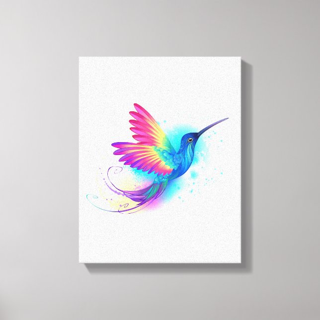 Impressão Em Tela Arco-Íris Exótico Hummingbird (Frente)