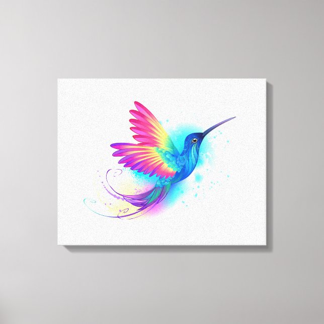 Impressão Em Tela Arco-Íris Exótico Hummingbird (Frente)