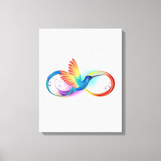 Impressão Em Tela Arco-íris Hummingbird com símbolo Infinito (Frente)