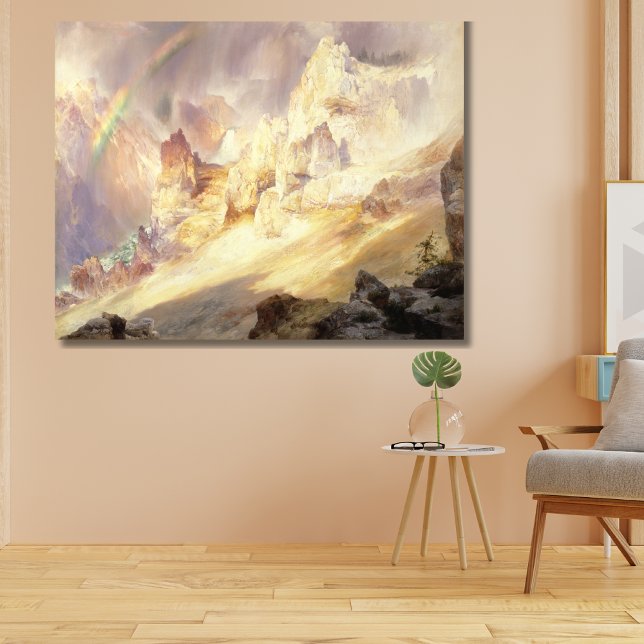 Impressão Em Tela Arco-Íris Sobre Yellowstone, Moran 1900 (Criador carregado)