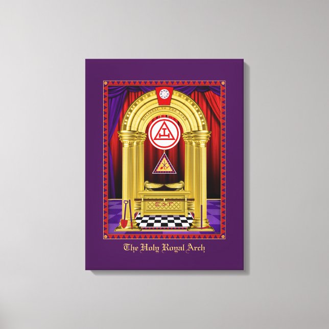 Impressão Em Tela Arco Sagrado Masônico Real Com Ferramentas De Trab (Frente)