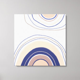 Impressão Em Tela Arcos de abstrato Boho - Azul e bege