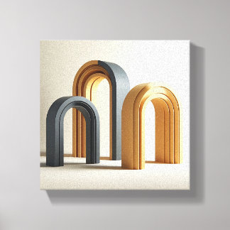 Impressão Em Tela Arcos Modernos 3D de Luxo Arte - Geométrico Minima