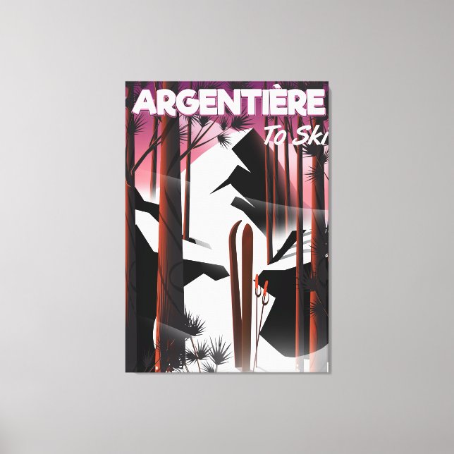 Impressão Em Tela Argentière, poster de viagens de esqui da França (Frente)