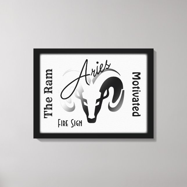 Impressão Em Tela Aries - Símbolo Zodiac e Símbolo Framboçado (Frente)