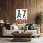 Impressão Em Tela Arizona de CEP do Estado Russo da Farmhouse<br><div class="desc">Este sinal rústico é uma maneira simples de mostrar seu amor por casa. O CEP pode ser personalizado com qualquer CEP no estado. Faz um presente de excelente. Criado pela imprensa simplesmente de farmácia.</div>