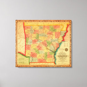 Impressão Em Tela ArkansasPanoramic MapArkansas