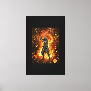 Impressão Em Tela Armadura de samurai Oda Nobunaga Fogo 40x60