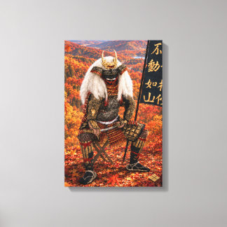 Impressão Em Tela Armadura de samurai Takeda Shingen Outono 12x18