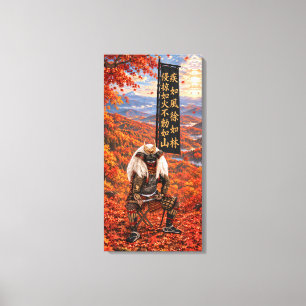 Impressão Em Tela Armadura de Samurai Takeda Shingen Outono 16x32