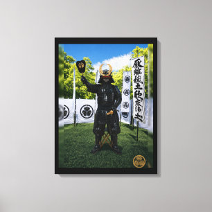 Impressão Em Tela Armadura de Samurai Tokugawa Ieyasu Céu Azul