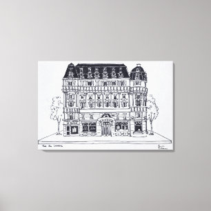 Impressão Em Tela Arquitetura Haussmann Rue du Louvre, Paris