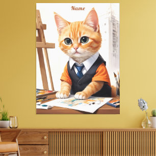 Impressão Em Tela Arquitetura sofisticada Ginger Kitten Art