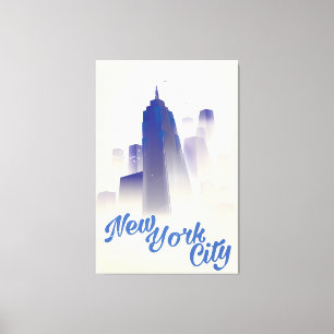 Impressão Em Tela Arranha-céus do poster das viagens vintage de New