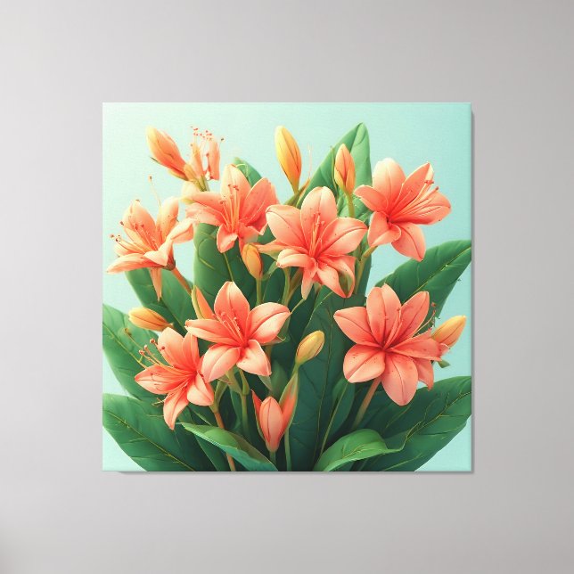 Impressão Em Tela Arranjo de Flores de Orquídea Rosa (Frente)