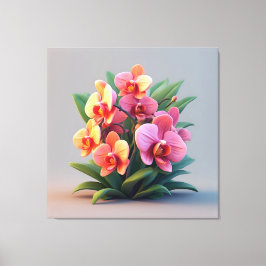 Impressão Em Tela Arranjo de Flores de Orquídea Rosa