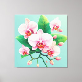 Impressão Em Tela Arranjo de Flores de Orquídea Rosa