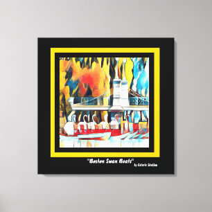 Impressão Em Tela Art Deco Boston Swan Boats