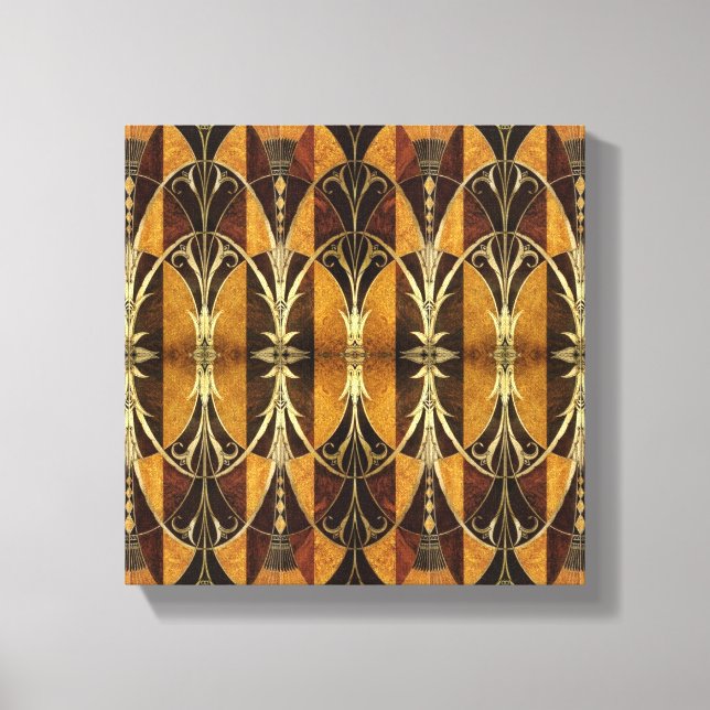 Impressão Em Tela Art Deco Burl Wood (Frente)