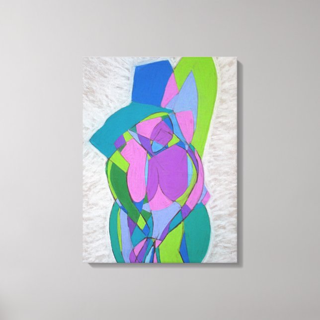 Impressão Em Tela Art Deco Cubist Female Figures. Abstrato Art (Frente)