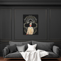 Art Deco Dapper Gent Dourado Frame Black