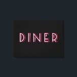 Impressão Em Tela Art Deco Diner Sinal<br><div class="desc">Arte Deco Diner - Assine este sinal de Diner em branco, vermelho e preto é um acessório perfeito para sua na moda. A Arte Deco foi um pastiche de muitos estilos diferentes, às vezes contraditórios, unidos por um desejo de ser moderno no início do século XIX. Apresentava formas ousadas, geométricas...</div>