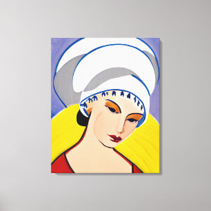 Impressão Em Tela Art Deco Modern Lady in a Turban