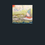 Impressão Em Tela Art Deco Sailboat<br><div class="desc">Um magnífico veleiro é este design de "arte deco", criado em mídias mistas com porções como resultado de uma atração de Gelli Plate, e pintado manualmente exibindo águas oceânicas corpadas em várias cores, junto com o céu ao fundo sendo decorado com cores análogas fazer esta obra de arte uma bela...</div>