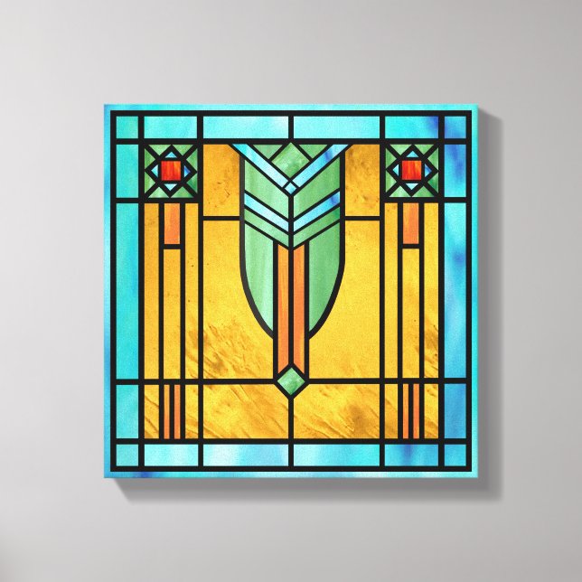 Impressão Em Tela Art Deco StainGlass 3 (Frente)