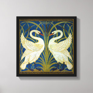 Impressão Em Tela Art Deco Swans