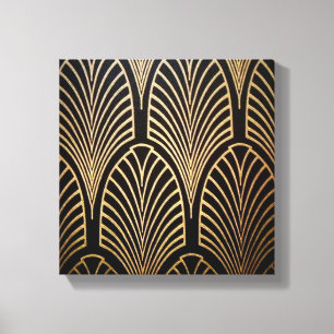 Impressão Em Tela Art nouveau, art deco, padrão do ventilador, bronz