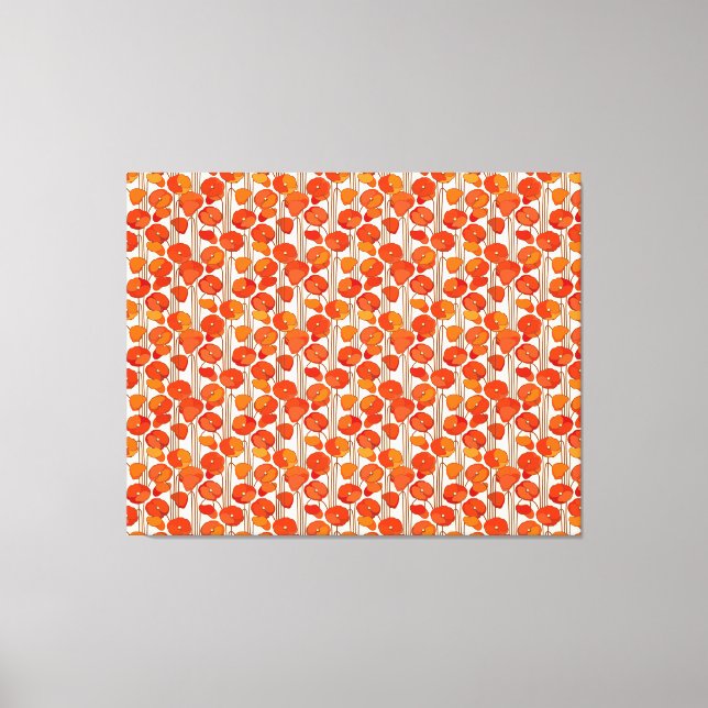 Impressão Em Tela Art Nouveau Poppies (Frente)