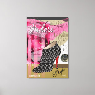 Impressão Em Tela Arte 26 x 38 dos calçados do abstrato do Couture