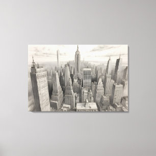 Impressão Em Tela Arte a aquarela de Nova Iorque