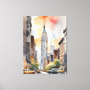 Impressão Em Tela Arte a aquarela de Nova Iorque