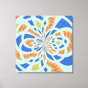 Impressão Em Tela Arte abstracta azul e alaranjada do mosaico