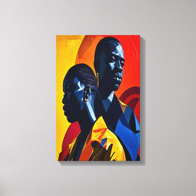 Impressão Em Tela Arte Abstrata Afrocentrista Moderna (Frente)
