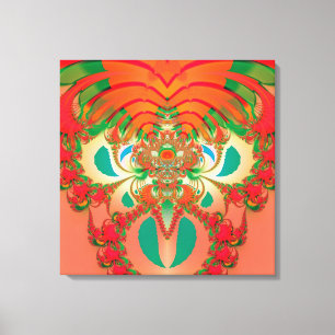 Impressão Em Tela Arte Abstrata Coruja Vermelha