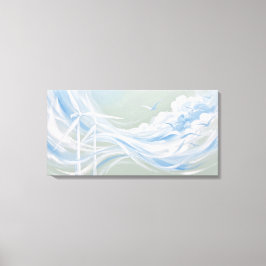 Impressão Em Tela Arte Abstrata de Energia Eólica | Arte de Fita Con