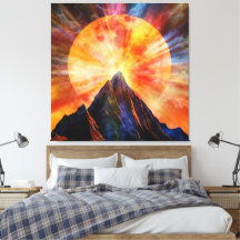 Arte abstrata de luar de montanha