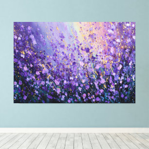 Impressão Em Tela Arte abstrata de parede Campo de Flores Douradas A