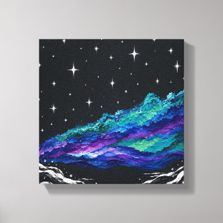 Impressão Em Tela Arte Abstrata de Parede de Galáxia Noturna Estrela