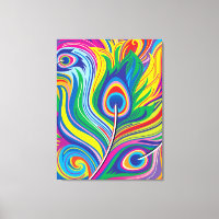 Arte Abstrata de Penas de Pavão
