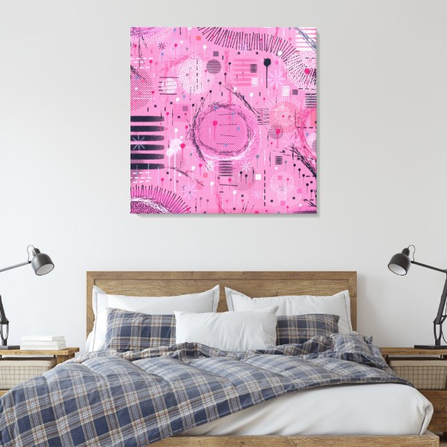 Impressão Em Tela Arte abstrata de Sundae de Morango (Insitu(Quarto))