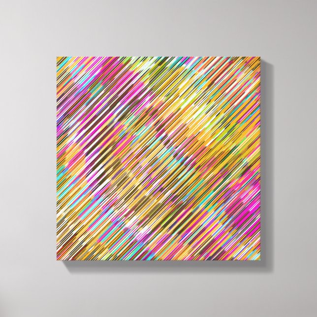 Impressão Em Tela Arte Abstrata em Linhas (Frente)